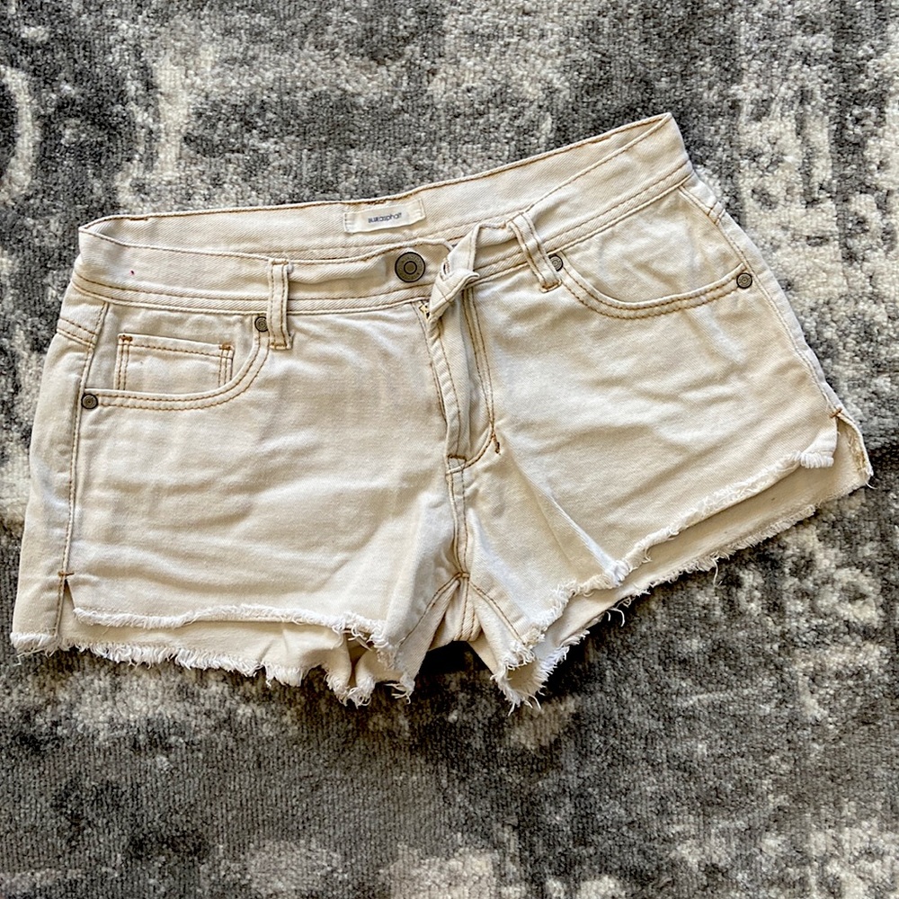 White denim shorts